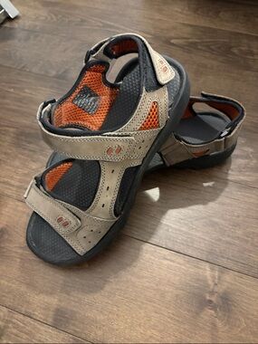 Beige and Orange Active Sandals - Comfortable Outdoor Stride